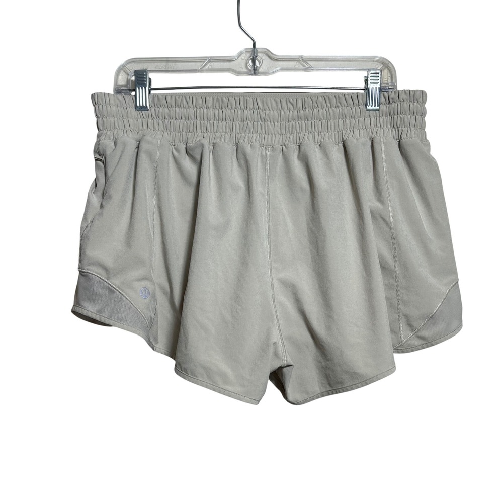 Lululemon Hotty Hot High-Rise Lined Short 2 Light Beige Stone LW7AYYR Size 12